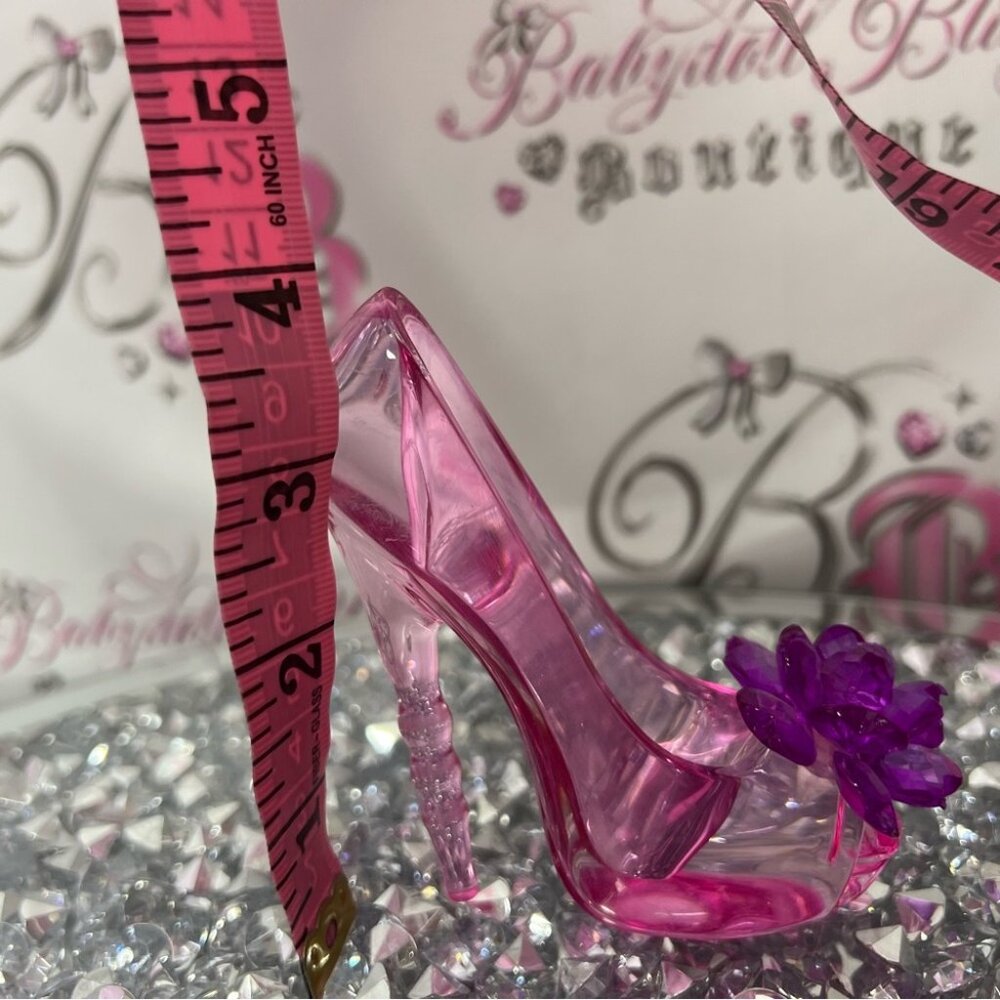 High heel decor pink purple mini clear see through miniature shoe lover heels 👠 - Picture 7 of 9